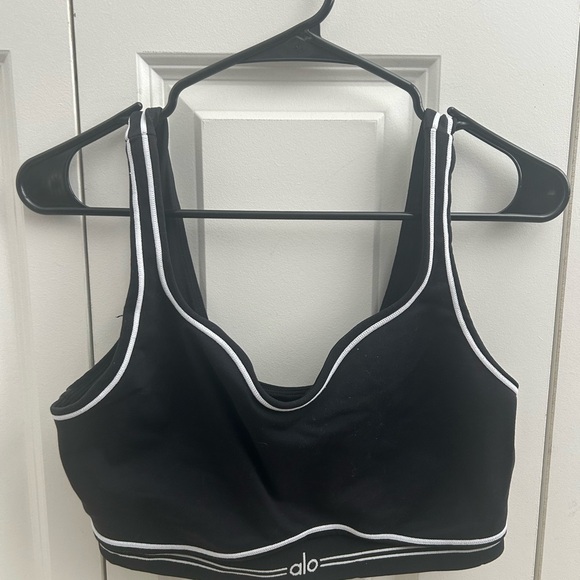 ALO Yoga Black and White Sports Bra - Picture 1 of 2